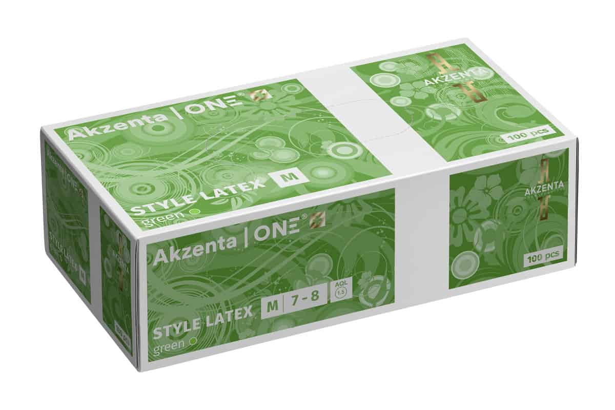 AKZENTA Latexové rukavice - zelené