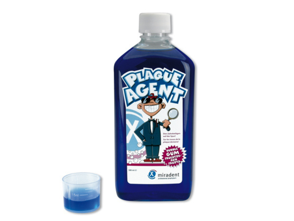 Miradent Plaque Agent – roztok pro indikaci zubního plaku, 500 ml